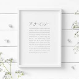 The Beauty Of Love Poem Print - Romantic Wall Art Wedding Or Anniversary Gift Unframed - thumbnail 4