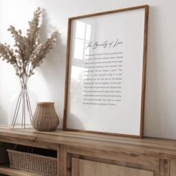 The Beauty Of Love Poem Print - Romantic Wall Art Wedding Or Anniversary Gift Unframed - thumbnail 2