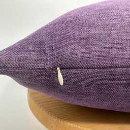 Purple Linen Pillow Cover With Pink Piping, Textured Upholstery Throw - thumbnail 4