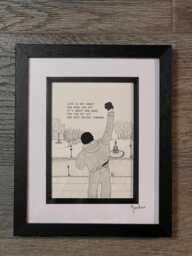 Rocky Balboa Hand Drawn Original Framed Artwork With Quote From The Film - thumbnail 1