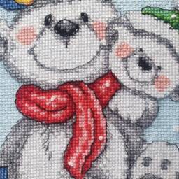 Personalised Christmas Stockings With Embroidered Cute Bears Custom Cross Stitch in July Family Xmas Decor Made To Order - thumbnail 3