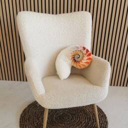 Sea Shell Velvet Cushion Baby Girl Nursery Decor, Beige Pillow - 19.6 - thumbnail 3