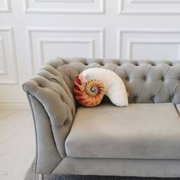 Sea Shell Velvet Cushion Baby Girl Nursery Decor, Beige Pillow - 19.6 - thumbnail 2