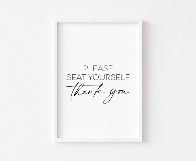 Bathroom Print - Wall Art Please Seat Yourself Funny Prints Decor Toilet - image 1