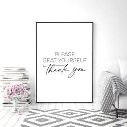 Bathroom Print - Wall Art Please Seat Yourself Funny Prints Decor Toilet - thumbnail 2