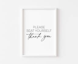 Bathroom Print - Wall Art Please Seat Yourself Funny Prints Decor Toilet - thumbnail 1