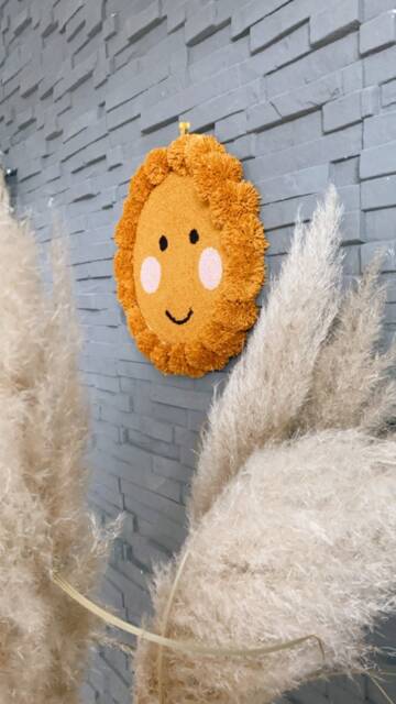 Punch Needle Sun Wall Decoration For Children's Room - Hanging Nursery Decor Handmade - image 1