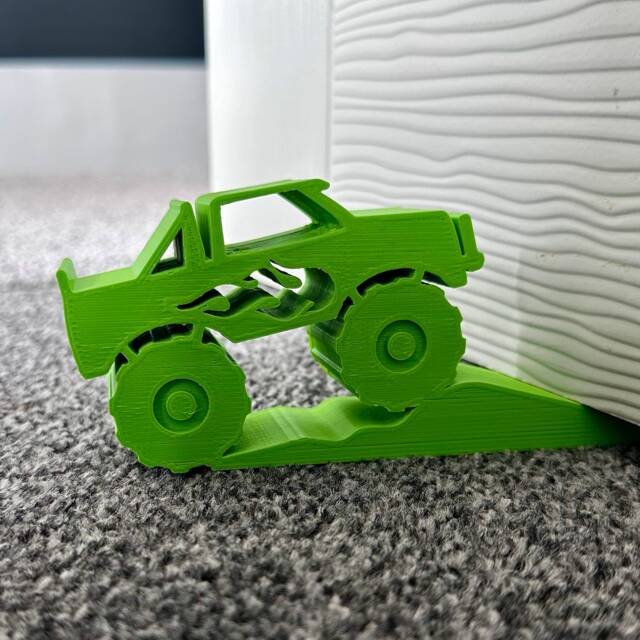 3D Printed Monster Truck Door Stop Kids Room Decor - image 1