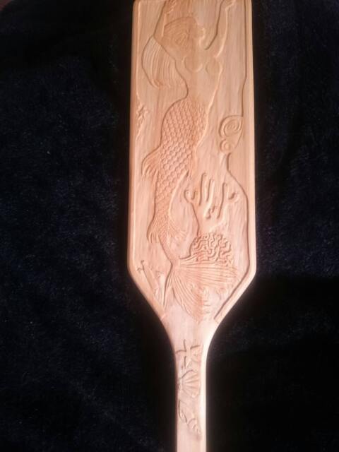 Sold Mermaid Relief Carving Basswood Shells Starfish Nautical Wall Hanging Hand Carved Fibonacci Spirals - image 1