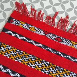 Moroccan Hand Woven Rug Berber Geometric Red - thumbnail 3
