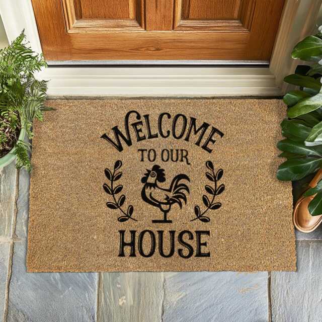 Welcome To Our House Doormat - Warm & Inviting Entryway Mat, Cozy Front Porch Decor, Heartfelt Home Gift, Hospitality Rug - image 1