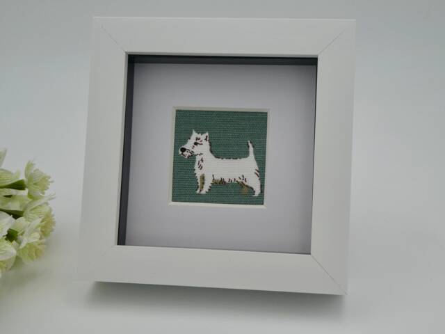 West Highland Terrier Dog Textile Picture, Fabric Wall Art Design By Sophie Allport - image 1