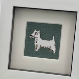 West Highland Terrier Dog Textile Picture, Fabric Wall Art Design By Sophie Allport - thumbnail 3
