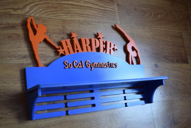 Wall Wood Decor Personalized Sport Gift For Hangings Name Medal Holder Girl Gymnastic Her Home - image 1