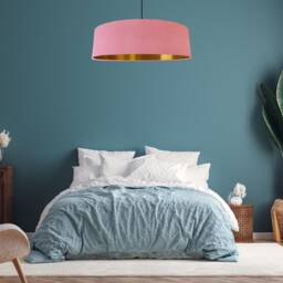 Extra Large Light Pink Velvet Lampshade With Gold Lining - thumbnail 2