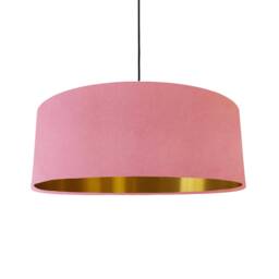 Extra Large Light Pink Velvet Lampshade With Gold Lining - thumbnail 1