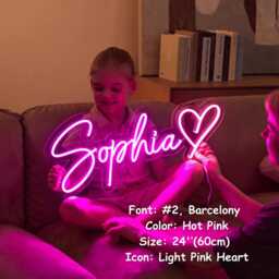Custom Name Neon Sign For Kids, Kid Room Decorations, Home Decor Wall Decor, Children's Day Gift, Nursery Sign, Personalized Gifts - thumbnail 2