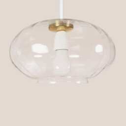 Mateja Vintage Pendant Light Mcm Hanging Handcrafted Glass Lamp Retro Ceiling Fixture Yugoslavia Gold Brass - thumbnail 3