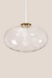 Mateja Vintage Pendant Light Mcm Hanging Handcrafted Glass Lamp Retro Ceiling Fixture Yugoslavia Gold Brass - thumbnail 1