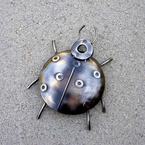 Lady Bug Metal Sculpture Paper Weight