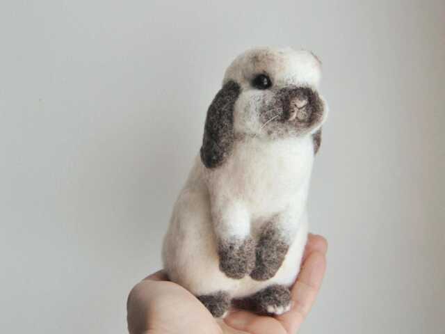 Custom Made Bunny, Needle Felted Lifelike Rabbit Mini Lop Bunny Or Any Other Breed - image 1