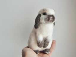 Custom Made Bunny, Needle Felted Lifelike Rabbit Mini Lop Bunny Or Any Other Breed