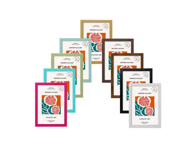 Rainbow Vibrant & Natural Picture Frame - Color & Wood Frames Home Gallery Wall Modern Rustic Decor Finish Photo Collection - image 1