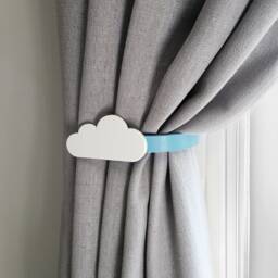 Replaceable Cloud Shape Curtain Holdbacks/Tiebacks 3D Printed Plastic - Set Of Left & Right - thumbnail 2