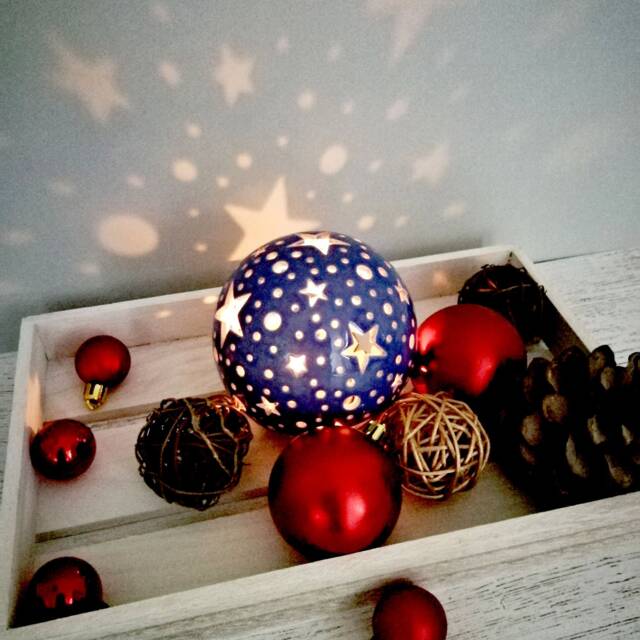 Blue Star Pottery Candle Lantern Holiday Table Centerpiece - image 1