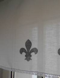 Curtain Shabby Lily Fleur De Lis Window Curtain Country House Bistro White - thumbnail 2