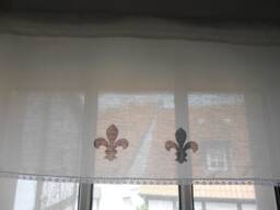 Curtain Shabby Lily Fleur De Lis Window Curtain Country House Bistro White - thumbnail 1