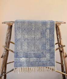 Large - 10x14 Ft Indian Rugs, Cotton Rug, Woven Area Decor Rustic Decorative Bohemian Indian - thumbnail 1