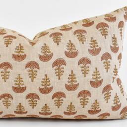Indian Block Print Pillow Cover - Dusty Earth & Ochre - thumbnail 4