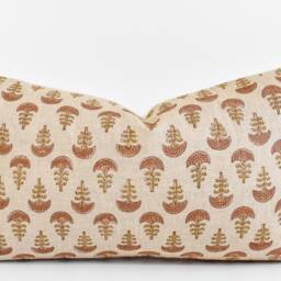 Indian Block Print Pillow Cover - Dusty Earth & Ochre - thumbnail 2