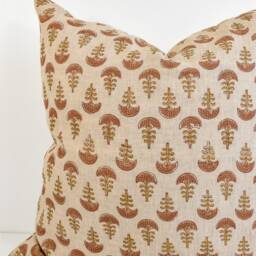 Indian Block Print Pillow Cover - Dusty Earth & Ochre - thumbnail 3