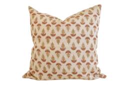 Indian Block Print Pillow Cover - Dusty Earth & Ochre - thumbnail 1