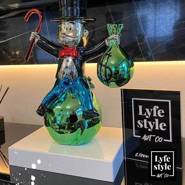 Mr. Monops Chrome Sculpture - Alec Monopoly Inspired Pop Art Statue - image 1