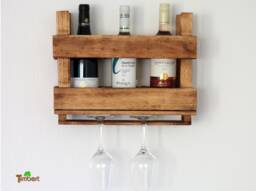 Rustic Wine Rack Vintage Wall Shelf Champagne Wood Bar Wooden Bottle Small Hanging Father's Day Gift Anniversary