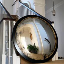 Ferrara Nero Convex Wall Mirror Large Antiqued Glass - 44 - thumbnail 3