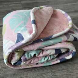 Floral Minky Baby Blanket Sage Green Plush, Flannel Binding - thumbnail 2