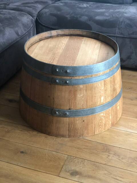 Wine Barrel Coffee Table Oiled - Half Wine - image 1