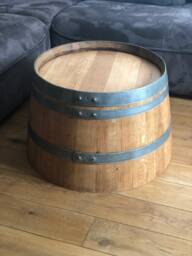 Wine Barrel Coffee Table Oiled - Half Wine - thumbnail 1