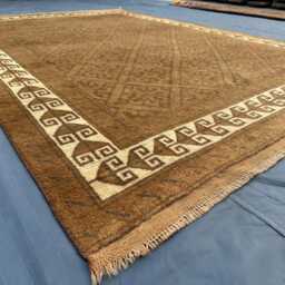 Rare Hand Knotted Tribal Terracotta Luxury Rug, Any Room Area High Soft Wool Rug 6.3x9 Ft - thumbnail 4