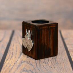 Great Dane Cropped - Wooden Candlestick With Dog, Souvenir, Decoration, Limited Edition, Collection - thumbnail 2