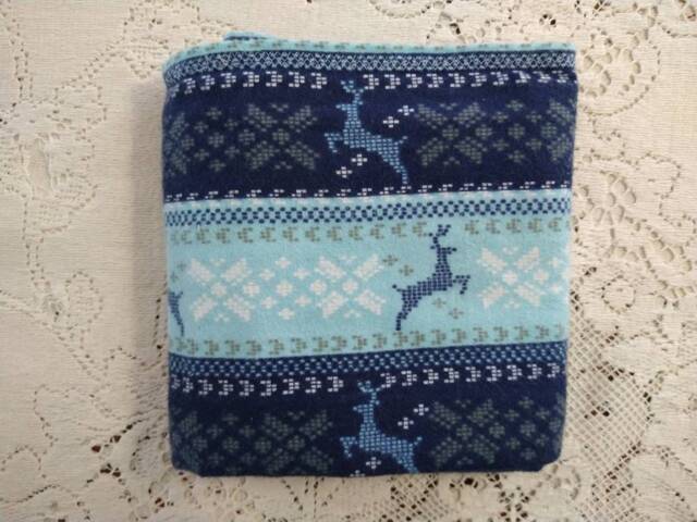 Rts Extra-Large Receiving Blanket, Reindeer Buck Deer Silhouette, Blue Navy, Nordic Design Baby Gift Hannahs Homestead2 - image 1