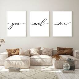 Set Of 3 Bedroom Prints, Quote Minimalist Above Bed Print, Couple Wall Art, Decor - thumbnail 2