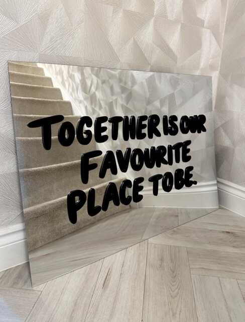 Together Is Our Favourite Place To Be -Mirrored Acrylic 3D Wall Art-Wedding Sign-Bedroom Decor-Acrylic Sign - image 1
