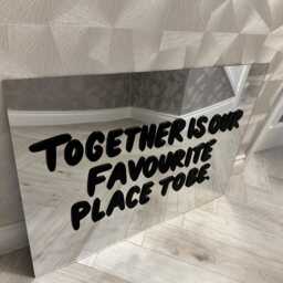 Together Is Our Favourite Place To Be -Mirrored Acrylic 3D Wall Art-Wedding Sign-Bedroom Decor-Acrylic Sign - thumbnail 2
