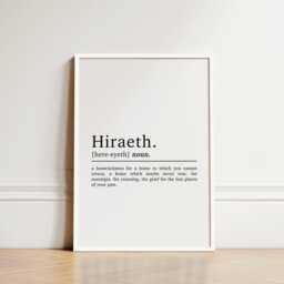 Hiraeth Definition Welsh Print, Gifts, Wall Art, Bedroom Prints, Decor, Wales Quote Saying, New Home - thumbnail 2