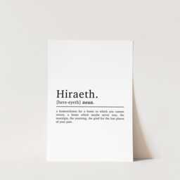 Hiraeth Definition Welsh Print, Gifts, Wall Art, Bedroom Prints, Decor, Wales Quote Saying, New Home - thumbnail 3